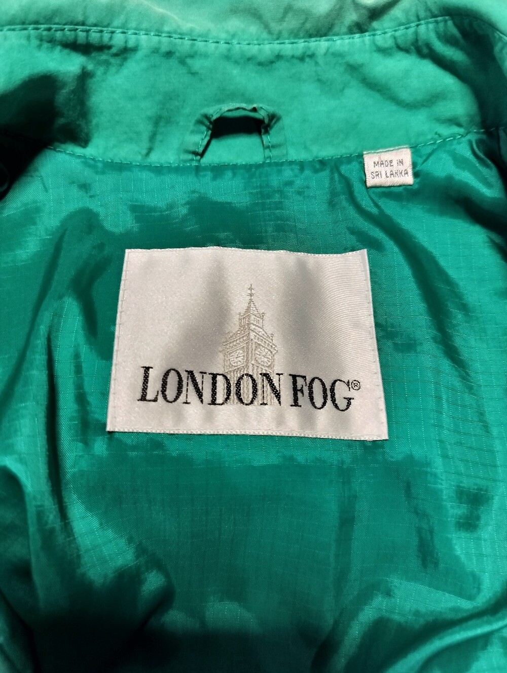 Mint Rare Vintage London Fog Green Trench Coat Cinch Waist - XS Petite/Small - Picture 5 of 8